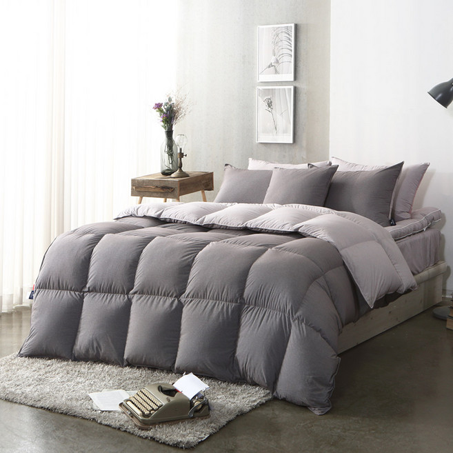 라셀렌 헝가리 90 진드기방지 컬러 구스다운 이불, 차콜