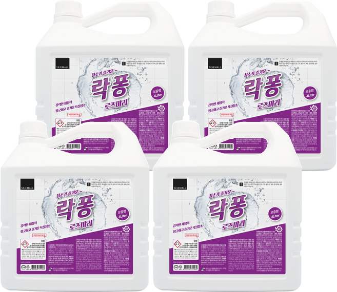 락퐁 욕실세정제 로즈마리향, 4L, 4개