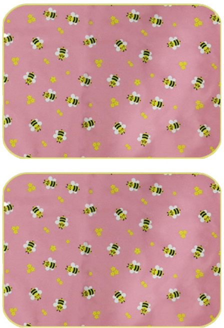 더해피 방수 시트 라운드 꿀벌 핑크, 2개