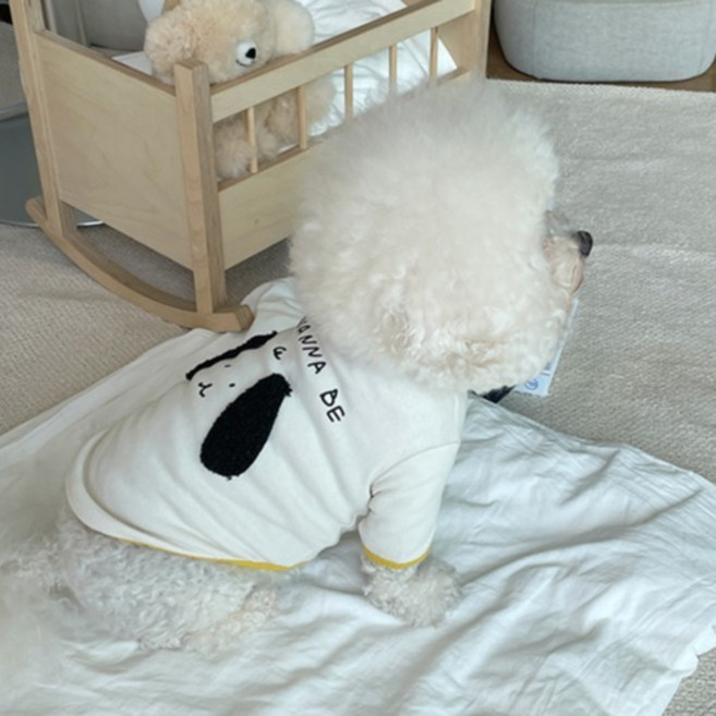 바이담수미 강아지 워너비 티셔츠 강아지, 옐로우, 1개