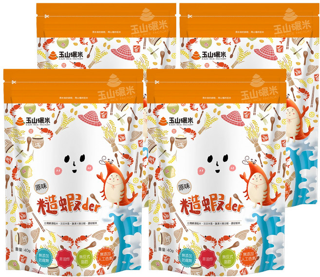 玉山碾米 糙蝦der, 40g, 4包