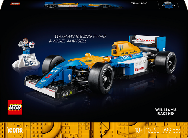 레고 아이콘 10353 Williams Racing FW14B 엔 Nigel Mansell, 혼합색상, 1개