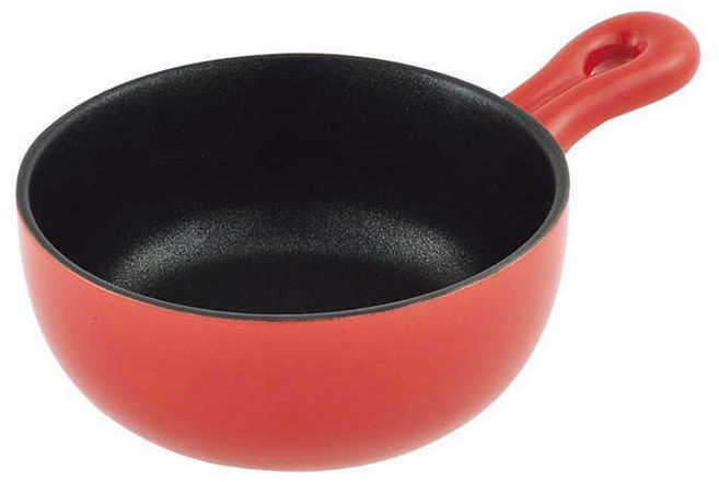 PEARL LIFE 珍珠金屬 烤箱廚師耐熱圓形深盤 日本製 L-1837 紅色, 1個