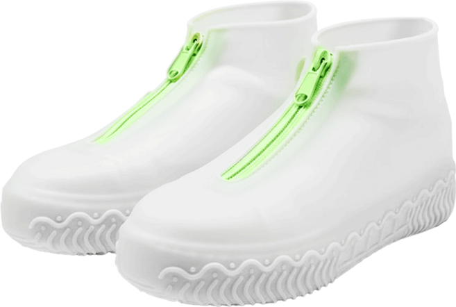 拉鍊式矽膠鞋套 A101 L, 透明色, 1雙