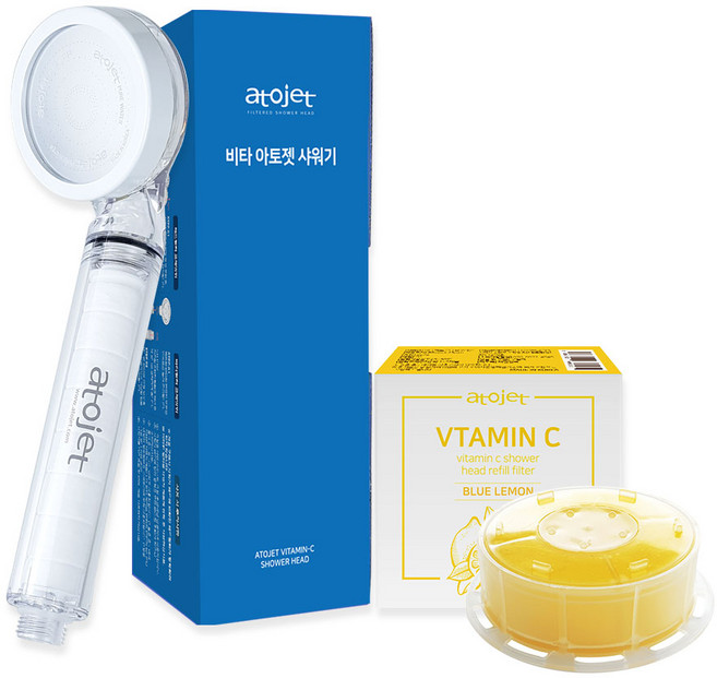 아토젯 비타 아토젯 필터 샤워기, 1개, 블루레몬