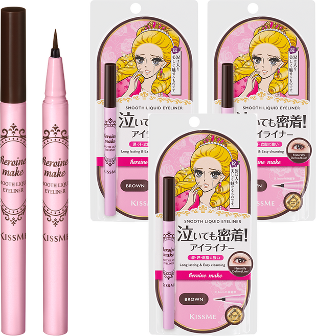 키스미 히로인메이크 스무스 리퀴드 아이라이너 N 0.4ml, 02브라운, 3개
