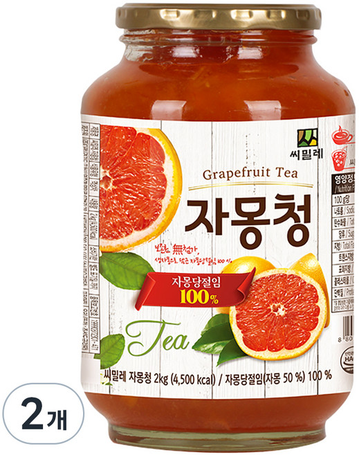 씨밀레 자몽청, 2kg, 1개입, 2개