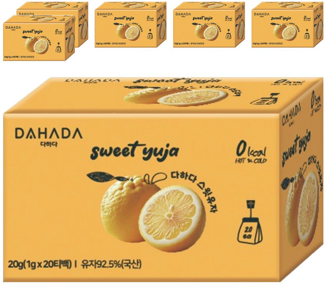 다하다 스윗 유자, 1g, 20개입, 6개