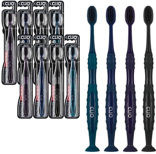 크리오 덴티메이트 센스더블랙 초극세모 스탠드타입 칫솔 8입, 1세트