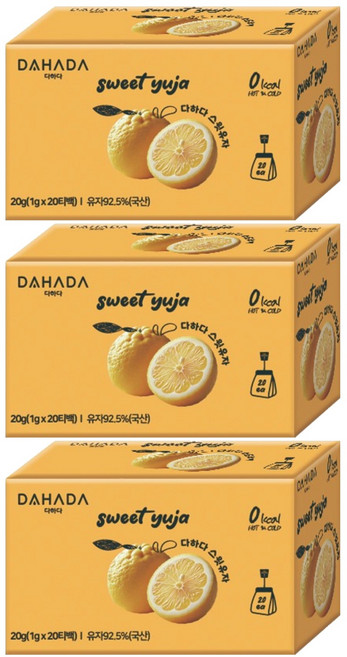 다하다 스윗 유자, 1g, 20개입, 3개