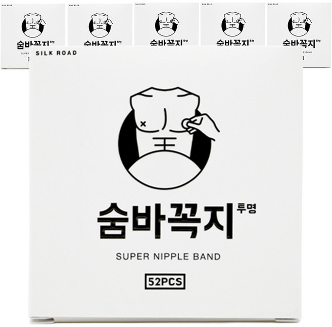 숨바꼭지 남성용 니플밴드 투명색 52매, 6개