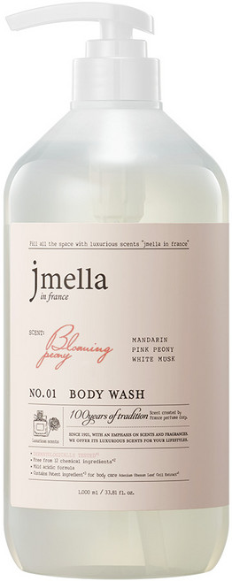 제이멜라 인 프랑스 블루밍 피오니 바디 워시 러블리 플로럴향, 1L, 1개