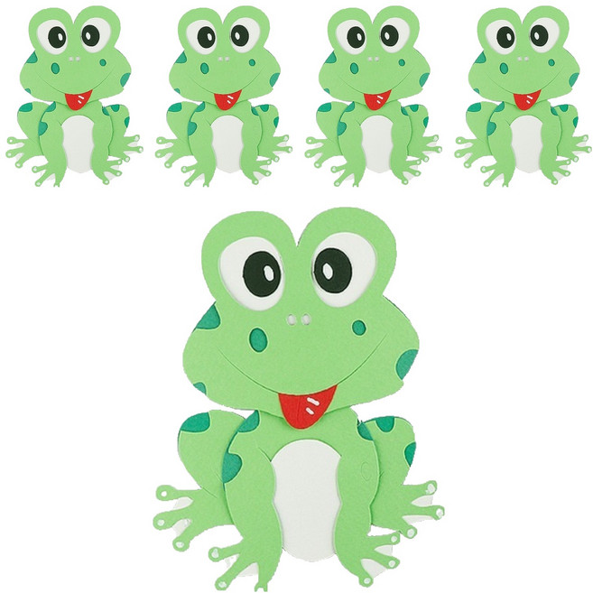 유니아트 종이 개구리, 혼합색상, 5개