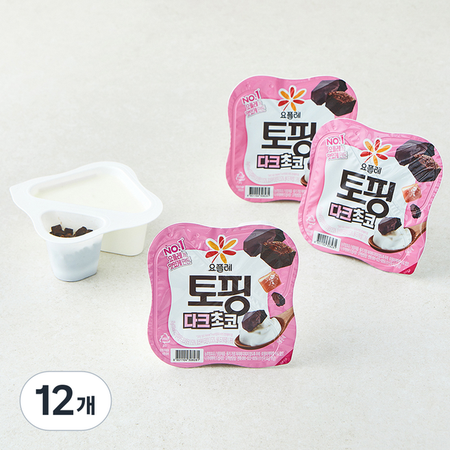 요플레 토핑 다크초코, 125g, 12개