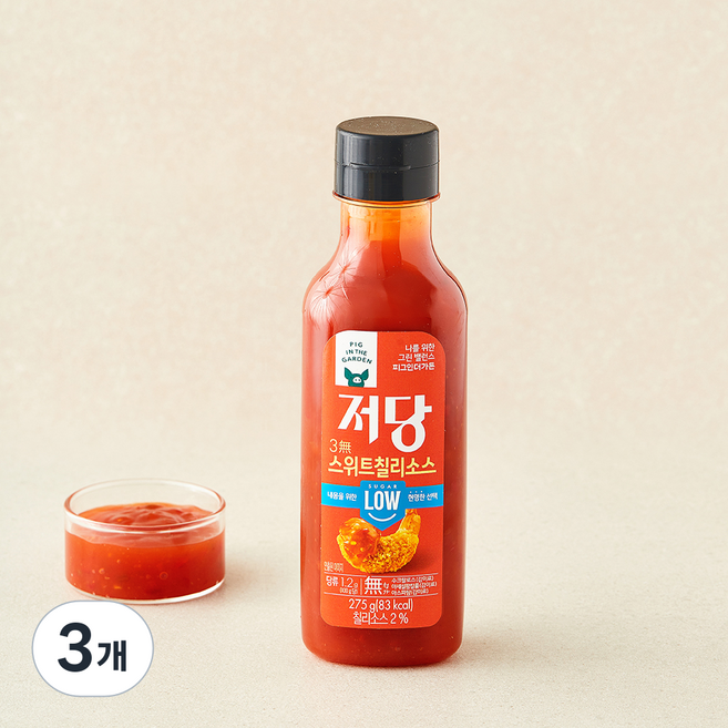 피그인더가든 저당 스위트칠리 소스, 275g, 3개
