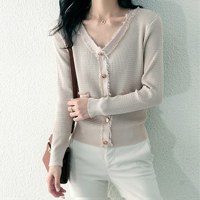 페이퍼먼츠 여성용 페리 테슬 브이넥 정장 니트 가디건 12169