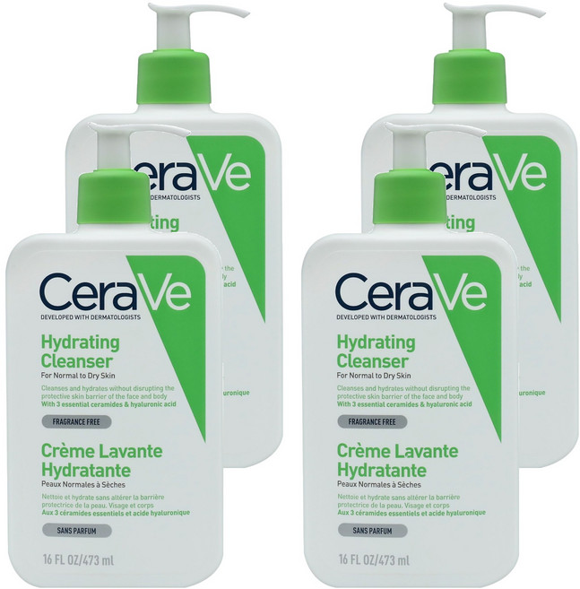 CeraVe 適樂膚 輕柔保濕潔膚露, 473ml, 4瓶