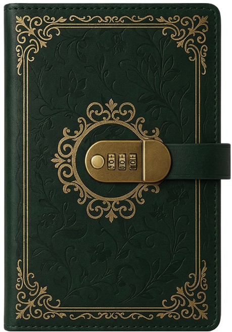 모더너리 시크릿 비밀 다이어리 일기장, 딥다크 그린, 1개