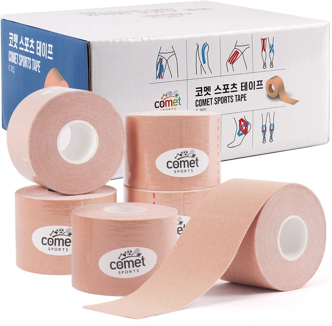 코멧 스포츠 테이프 5cm*5M 6롤 - 쿠팡