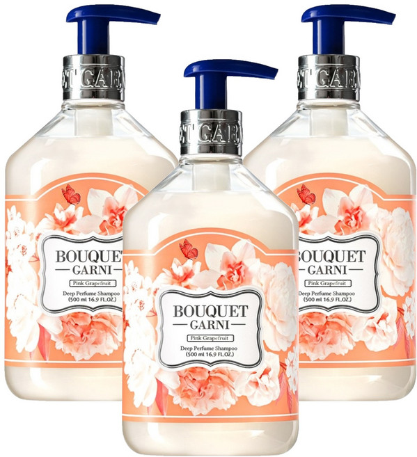 부케가르니 딥퍼퓸 샴푸 핑크자몽, 500ml, 3개