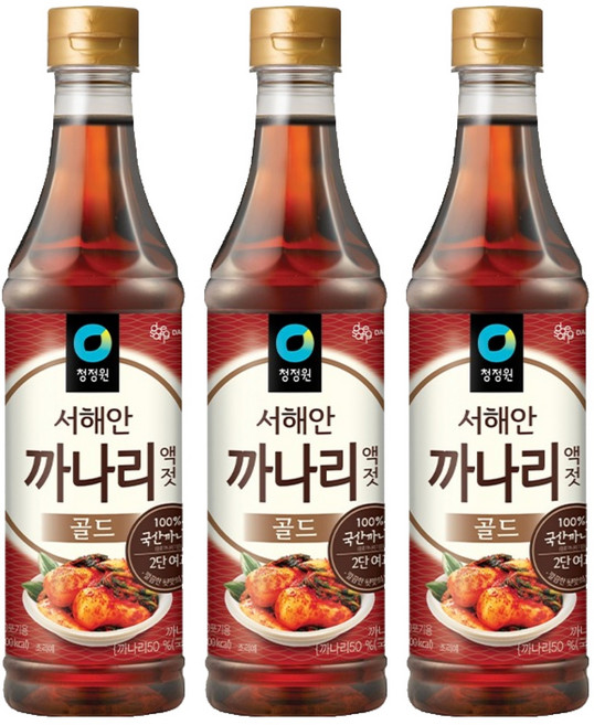 청정원 까나리 액젓 골드, 1kg, 3개