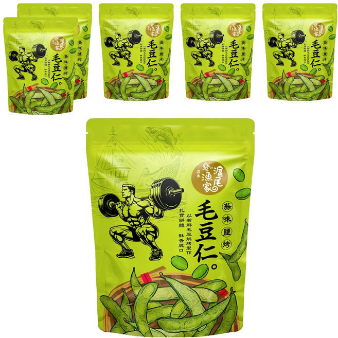 滬尾漁家 蒜味鹽烤毛豆仁, 70g, 6包
