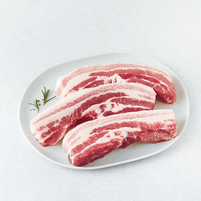보리 먹인 돼지 캐나다산 삼겹살 에어프라이어용 (냉장), 1kg, 1개