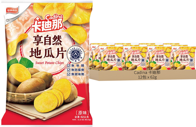 Cadina 卡迪那 享自然地瓜片, 62g, 12包