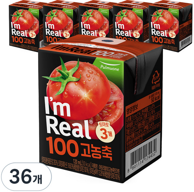 아임리얼 100 고농축 토마토 주스, 120ml, 36개