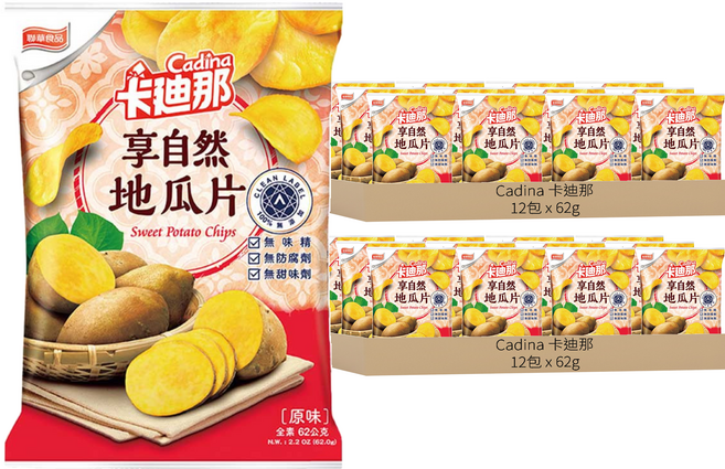 Cadina 卡迪那 享自然地瓜片, 62g, 24包