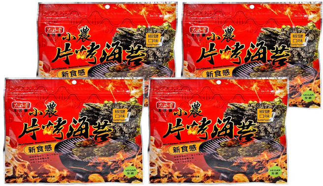 太珍香 小農片酥脆烤海苔片 椒鹽口味 全素, 30g, 4包