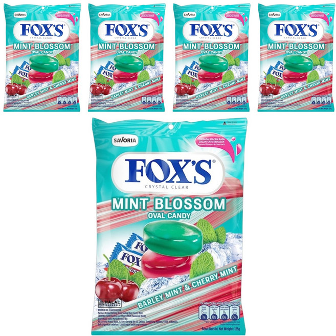 FOX'S 薄荷櫻桃風味糖, 125g, 5袋