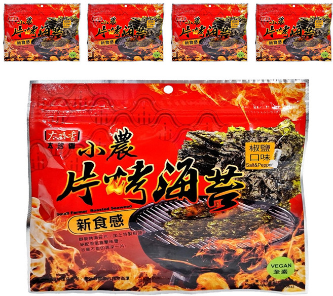 太珍香 小農片烤海苔 椒鹽口味, 30g, 5包