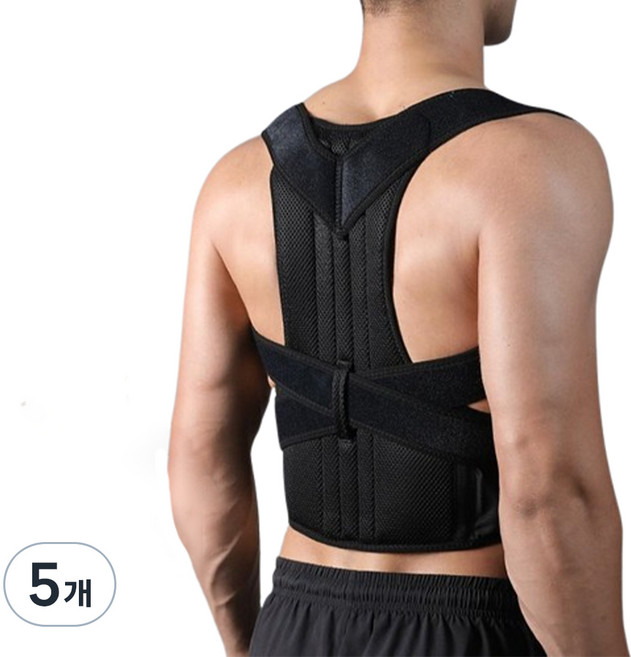 휴올리 짱짱한 자세 교정밴드 블랙, 5개