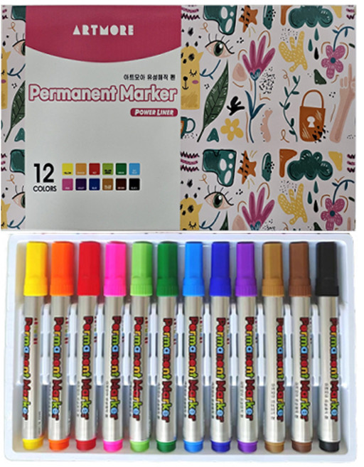 아트모아 칼라 유성 매직 12p, 혼합색상, 1개