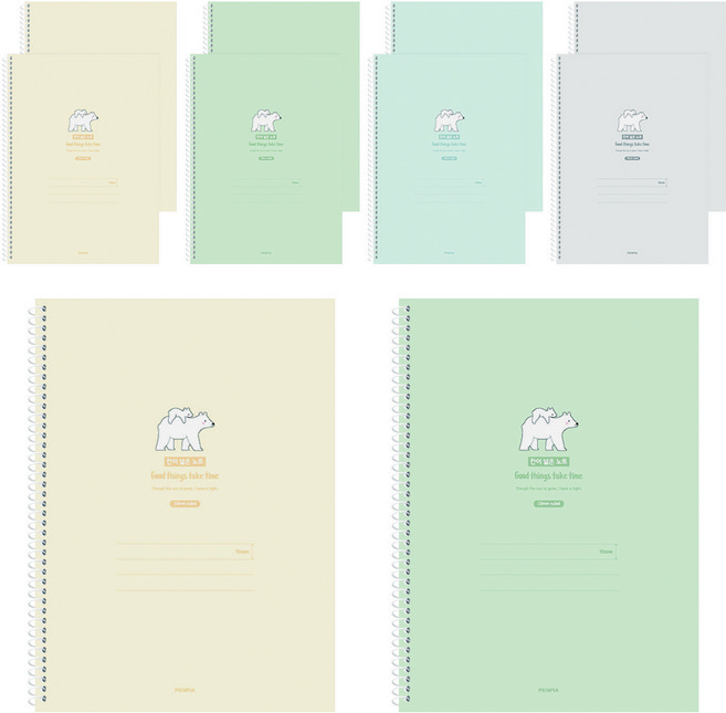 펜피아 2500 칸이 넓은 스프링 노트, 랜덤발송, 10개