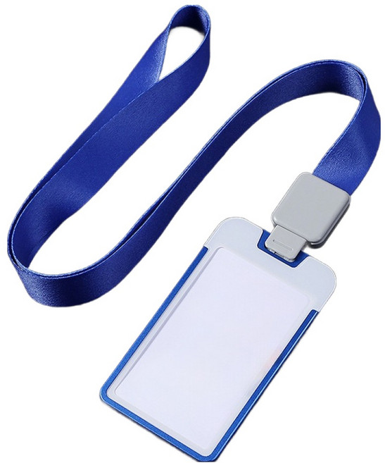 빅벅 프리미엄 메탈 목걸이 사원증 슬라이딩 케이스, 블루, 1개