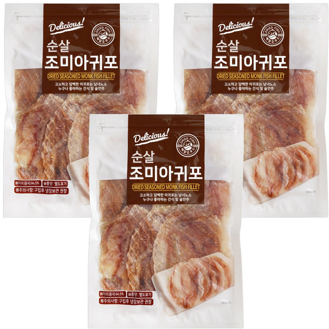 Seapure 大片無骨調味鮟鱇魚乾, 300g, 3包