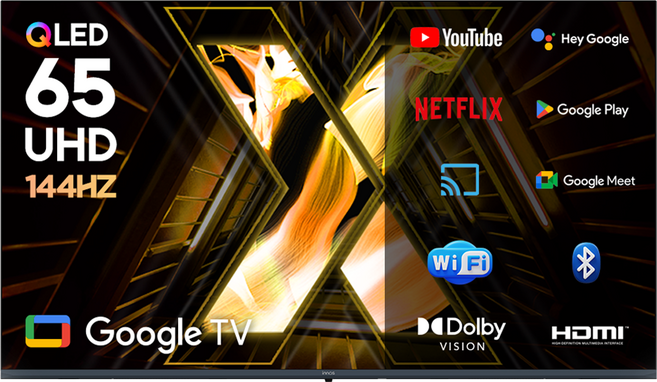 이노스 4K UHD QLED LED 구글 3.0 VRR 144Hz 스마트 TV 방문설치, 165.1cm, X65 QLED PRO, 벽걸이형