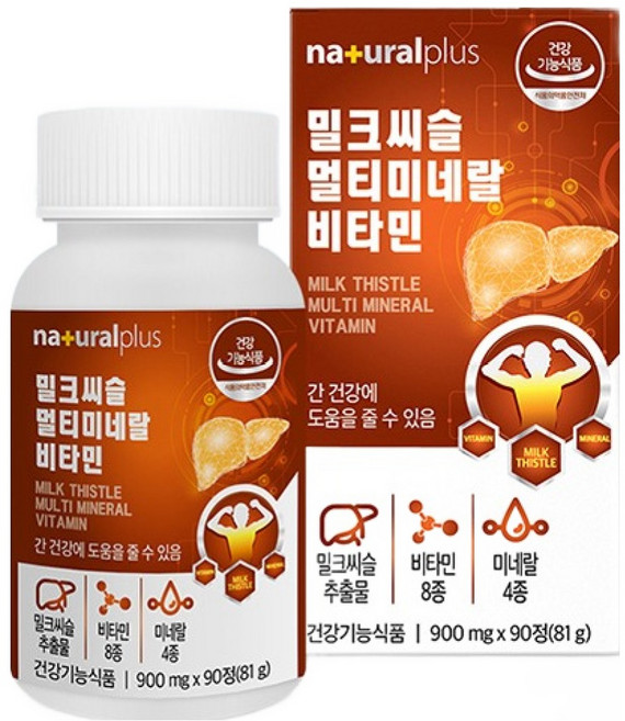 내츄럴플러스 밀크씨슬 멀티미네랄 비타민, 90정, 1개