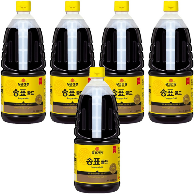 송표 골드 간장, 1.5L, 5개
