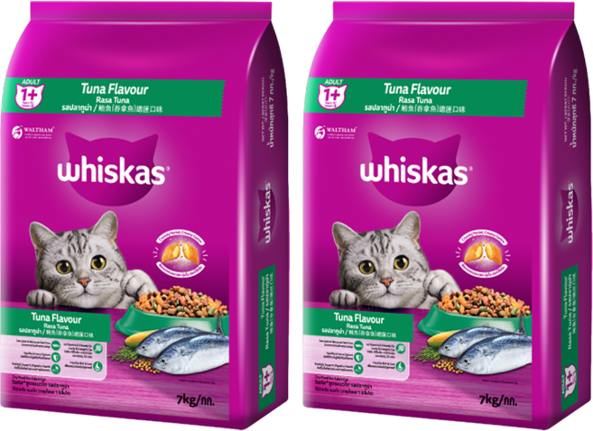 whiskas 偉嘉 貓乾糧, 鮪魚總匯口味, 7kg, 2袋