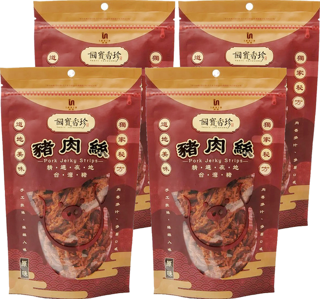 TASTY TREASURE 國寶香珍 豬肉絲, 200g, 4包