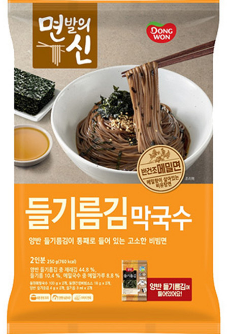 동원 면발의신 들기름김막국수, 1개, 250g