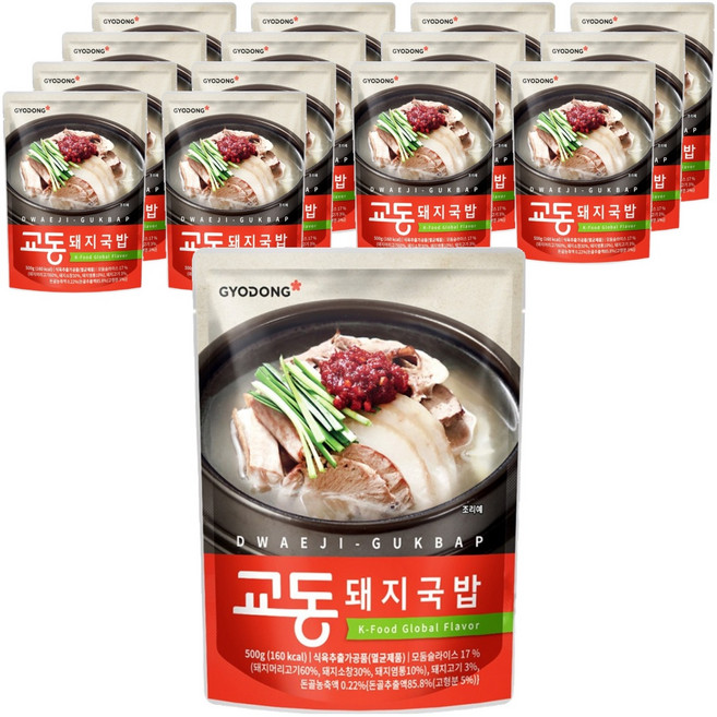 교동식품 부산식 돼지국밥, 500g, 15개
