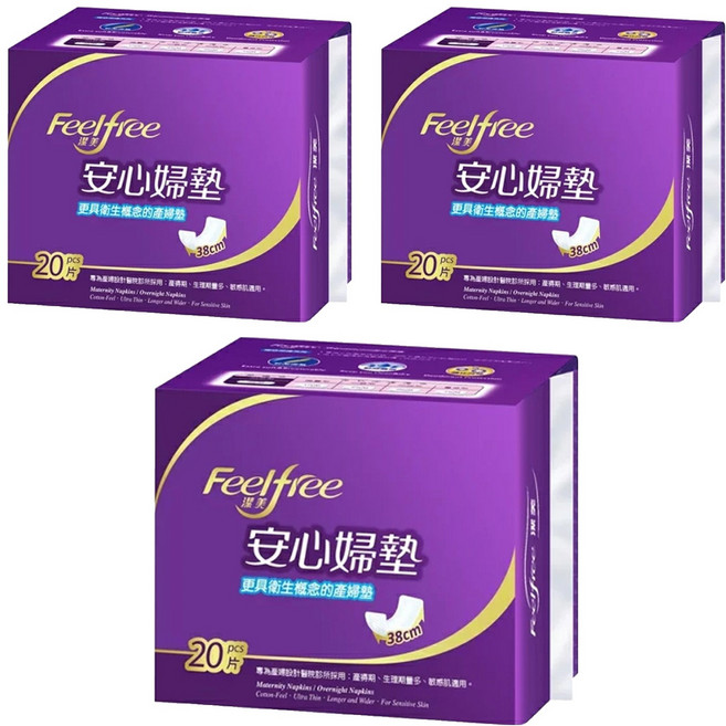 潔美 產婦墊 加大吸收, 38cm, 20片, 3包