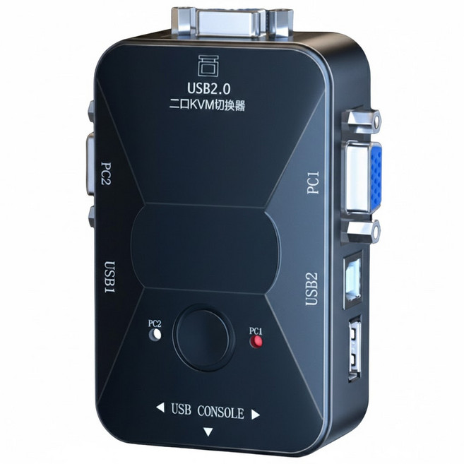 山澤 KVM 2進1出 USB/VGA 多電腦主機螢幕切換器, 單一商品, 1個