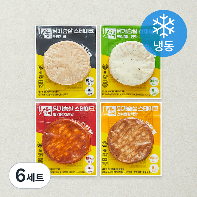육식토끼 닭가슴살 스테이크 100g x 4종 세트 (냉동), 6세트
