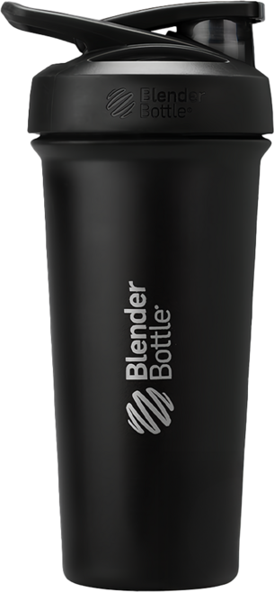 Blender Bottle Sleek SS 按壓式不銹鋼搖搖杯, 漆黑, 740ml, 1個