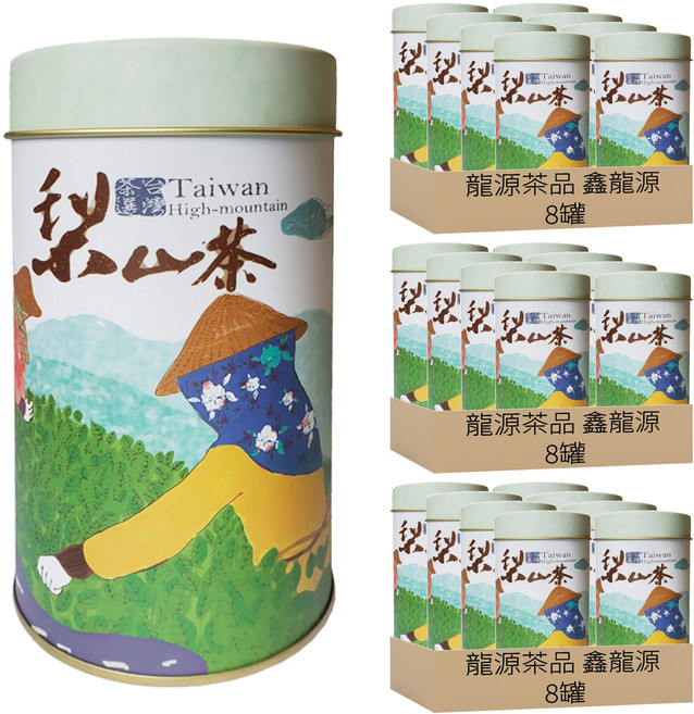 龍源茶品 鑫龍源 梨山特選手採高冷青烏龍茶葉 附提袋, 8罐, 3組, 150g